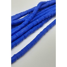 Hayalperest Boncuk Desenli Saks Mavisi Fimo Hamur Boncuk 6mm