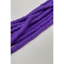 Hayalperest Boncuk Desenli Mor Fimo Hamur Boncuk 6mm