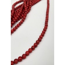 Hayalperest Boncuk Kırmızı Renk Cam Taş Boncuk 8 mm