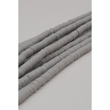 Hayalperest Boncuk Fimo Hamur Boncuk Gri  6mm