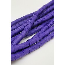 Hayalperest Boncuk Desenli Koyu Mor Fimo Hamur Boncuk 6mm