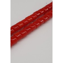 Hayalperest Boncuk Kırmızı Silindir Parlak Boncuk