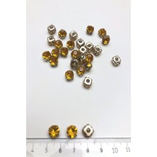 Hayalperest Boncuk Hardal Sarı Kasalı Plastik Dikme Taş 25 Adet