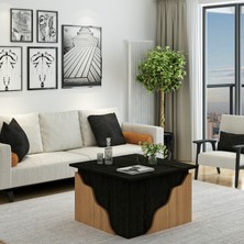 Inarch Dizayn S0010 Style Orta Sehpa Ahşap Siyah/safir Meşe