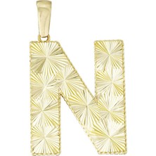 T51 Tuğrul Altın Altın N Harfi Kolye Ucu T073049