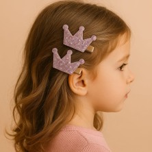 Taç Figürlü Işıltılı Kız Çocuk Pens Toka
