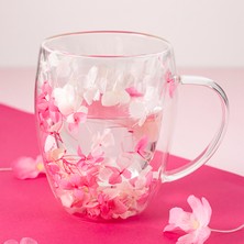 Çift Cidarlı Borosilikat Kupa / Çiçek