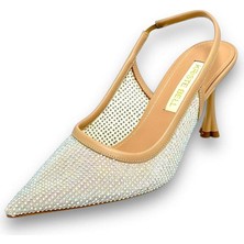 Krıste Bell 2277 Bej Taşlı Arkası Açık Kadın Topuklu Ayakkabı