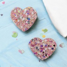 Kalp Figürlü Işıltılı Kız Çocuk Pens Toka