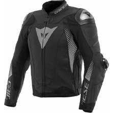Dainese Daınese Super Speed 4 Deri Motosiklet Ceketi Siyah-Gri Su Geçirmez 48 Beden Yüksek Koruma