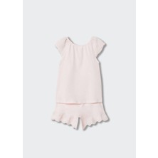Kız Çocuk Pembe Işleme Detaylı Pijama Takımı