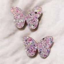 Kelebek Figürlü Işıltılı Kız Çocuk Pens Toka