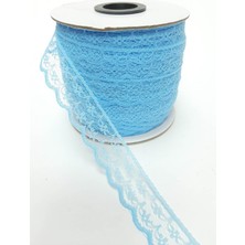 Hayalperest Boncuk Bebe Mavi Çiçek Desenli Dantel 10 Metre