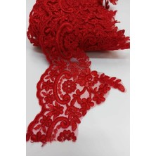 Hayalperest Boncuk Kırmızı Fransız Güpür Dantel Şerit