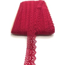 Hayalperest Boncuk Bordo Kopanaki Koton Dantel 2,5 cm