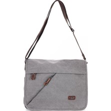 Ççs London 31472 Kanvas Postacı Evrak Çantası Grey