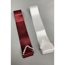 Hayalperest Boncuk Bordo Beyaz Takı Kurdele Seti