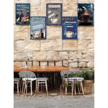 5 Parça (20CMX29CM) Dekoratif A4 Mdf Tablo, Duvar Tabloları,cafe Tabloları , Kahve Köşesi Tabloları , Çerçeve Görünümlü Dekoratif Hediyelik