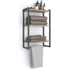 3 Raflı Metal Düzenleyici - Havluluk - Baharatlık - Duvara Monte Banyo Rafı - Metal Organizer - Çok Amaçlı Raf