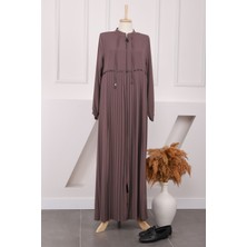 İmaj Butik Koyuv Vizon Kol Lastikli Piliseli Ferace