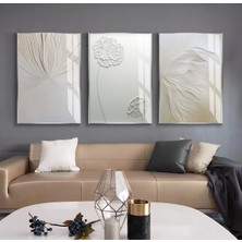 gri-Gold-Krem Soyut Abstract Kombin 6 |çerçeveli Cam Tablo 3lü Dikey