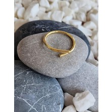 Eva Takı Store Paralel Çubuk Ayarlanabilir Gold Renk Çelik Yüzük