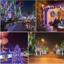 3.2m Meteor Kayan LED Rgb LED 8'li Iç Mekan ve Dış Mekan Bahçe Teras Yazlık Ev Ofis Dekor Süsleme