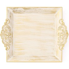 Zucci Home Barok Eskitme Tepsi - Beyaz - 22X26 cm