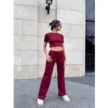 Zarif Kadın Bol Paça Pantolonlu Alt Üst Takım