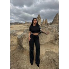 Zarif Kadın Bol Paça Pantolonlu Alt Üst Takım