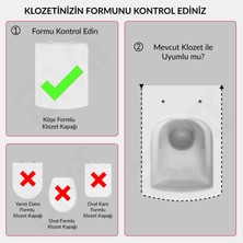 Carin Klozet Kapağı – Beyaz, Yavaş Kapanır, Tak-Çıkar, Oval Kare Form Uyumlu, Kolay Montajlı