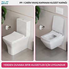 Carin Klozet Kapağı – Beyaz, Yavaş Kapanır, Tak-Çıkar, Oval Kare Form Uyumlu, Kolay Montajlı