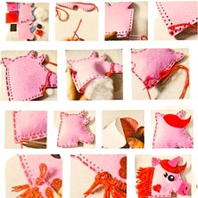 Cocoloco Home Unicorn Çocuk El İşi Dikiş Seti, İçi Elyaf İle Doldurulan Mini Süs Yastığı, DIY 1 Adet