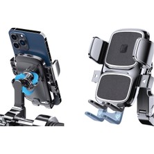 Motorsiklet Telefon Tutucu E-Bike Bisiklet Elektrikli Scooter Uyumlu Gidona Bağlanan Kilit Butonlu Telefon Tutacağı