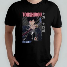Pixxa Gintama Gin Tama Toushirou Hijikata Unisex %100 Pamuklu Bisiklet Yaka T-Shirt Model 1