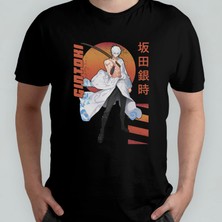 Pixxa Gintama Gin Tama Gintoki Sakata Unisex %100 Pamuklu Bisiklet Yaka T-Shirt Model 6