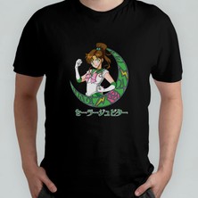 Pixxa Sailor Moon Sailor Jupiter Makato Kino Unisex %100 Pamuklu Bisiklet Yaka T-Shirt