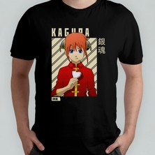 Pixxa Gintama Gin Tama Kagura Unisex %100 Pamuklu Bisiklet Yaka T-Shirt Model 4