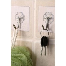 Kendinden Yapışkanlı Şeffaf Askı 10 Adet Banyo Mutfak Askı
