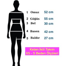 Ella Stylee Gömlek Yaka Keten Ikili Takım Alt Üst