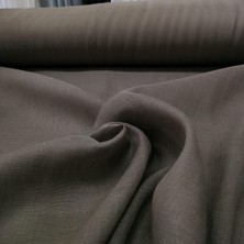  Kahverengi Keten Tül Perde -Kalın Dokulu - Pileli Dikim - GK701