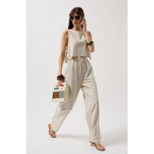 Yandan Bağlamalı Crop Bluz