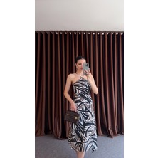 Saten Zebra Elbise