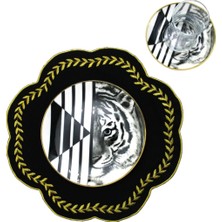 Gold Nakışlı Özel Tasarım Siyah Sofra Amerikan Servisi 6'lı Set