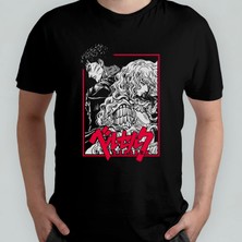 Pixxa Berserk Anime Manga Unisex %100 Pamuklu Bisiklet Yaka T-Shirt Model 7