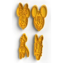 Mickey Mouse Kurabiye Kalıbı Seti - Kil Hamuru Şekillendirici (4'lü Set)