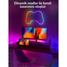 5m 16 Renk 4 Fonksiyonlu Kesilebilir Esnek Şerit Neon Rgb LED - Sese ve Müziğe Duyarlı Kumandalı