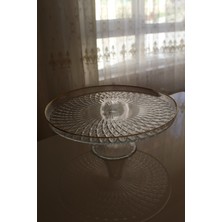 Luxury Room Cam Pasta, Kek, Tatlı Sunum ve Servis Standı , Ayaklı Servis Tabağı 28 cm