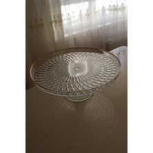 Luxury Room Cam Pasta, Kek, Tatlı Sunum ve Servis Standı , Ayaklı Servis Tabağı 28 cm