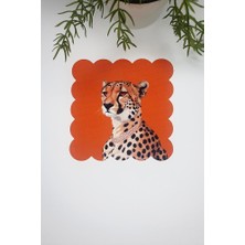 Sulu Boya Kokoş Çita Tasarımlı Lazer Kesim Kumaş Kokteyl Peçetesi 1 Adet